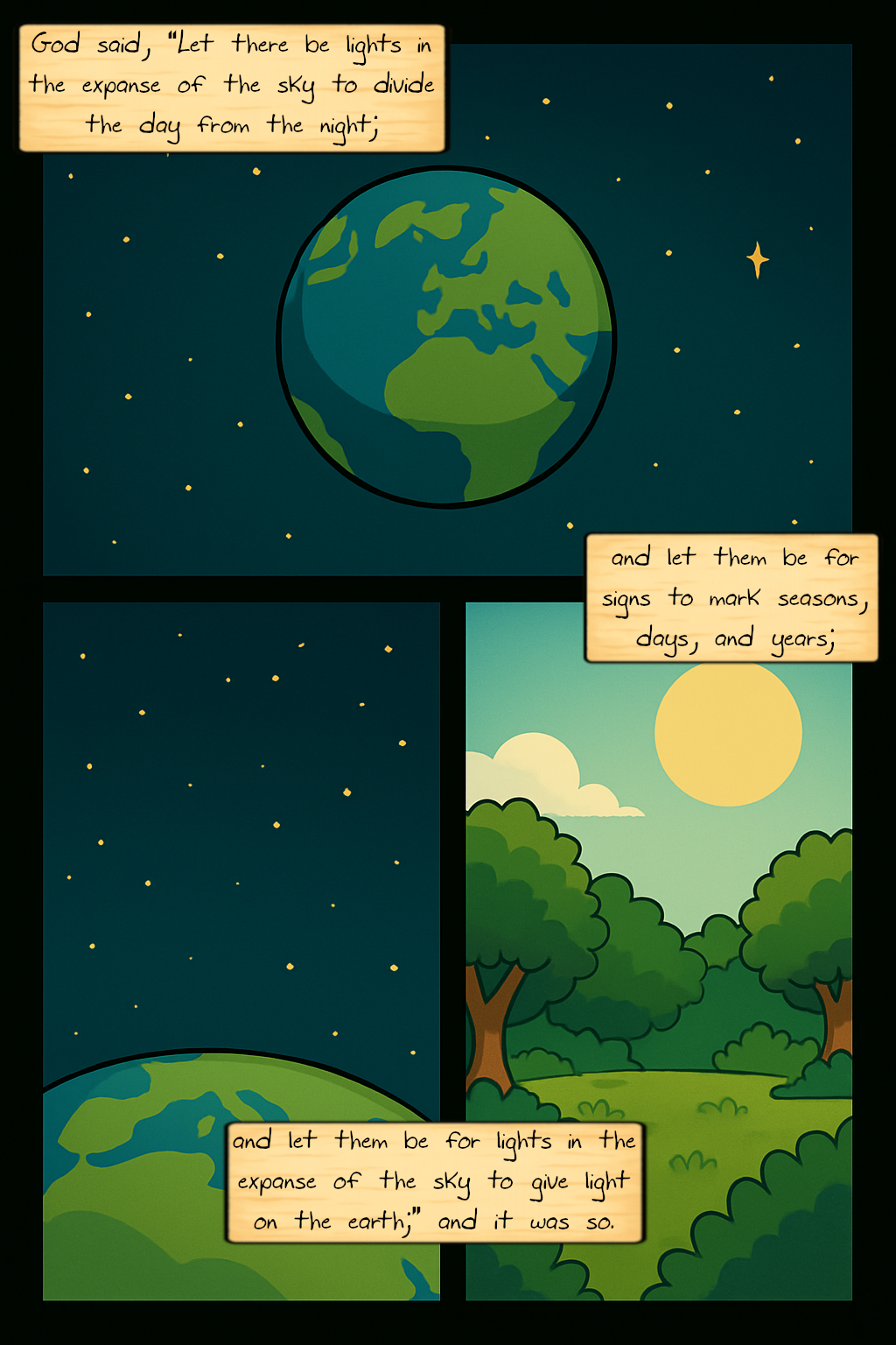 GENESIS CHATPER 1 VERSES 1 - 2 WEB COMIC