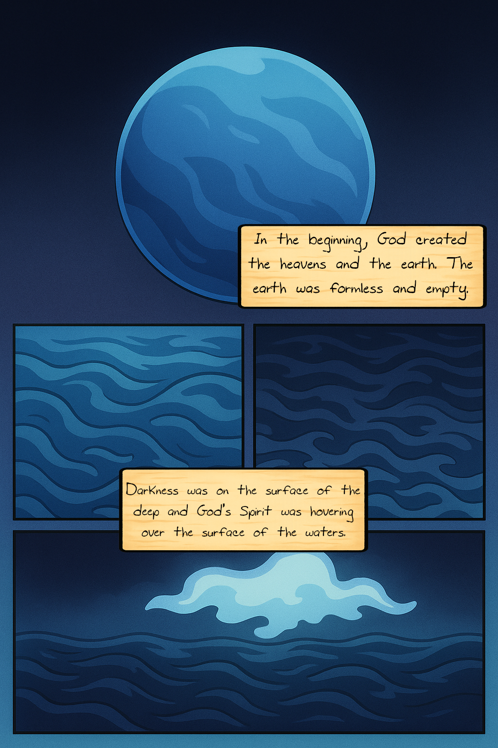 GENESIS CHATPER 1 VERSES 1 - 2 WEB COMIC