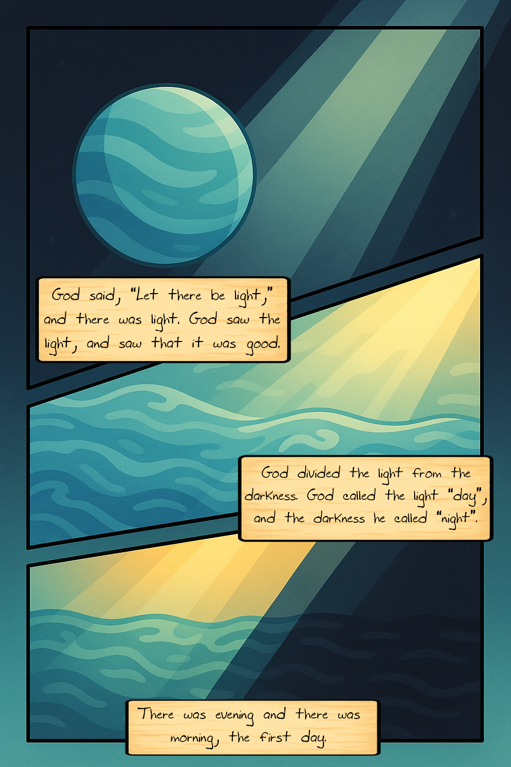 GENESIS CHATPER 1 VERSES 1 - 2 WEB COMIC