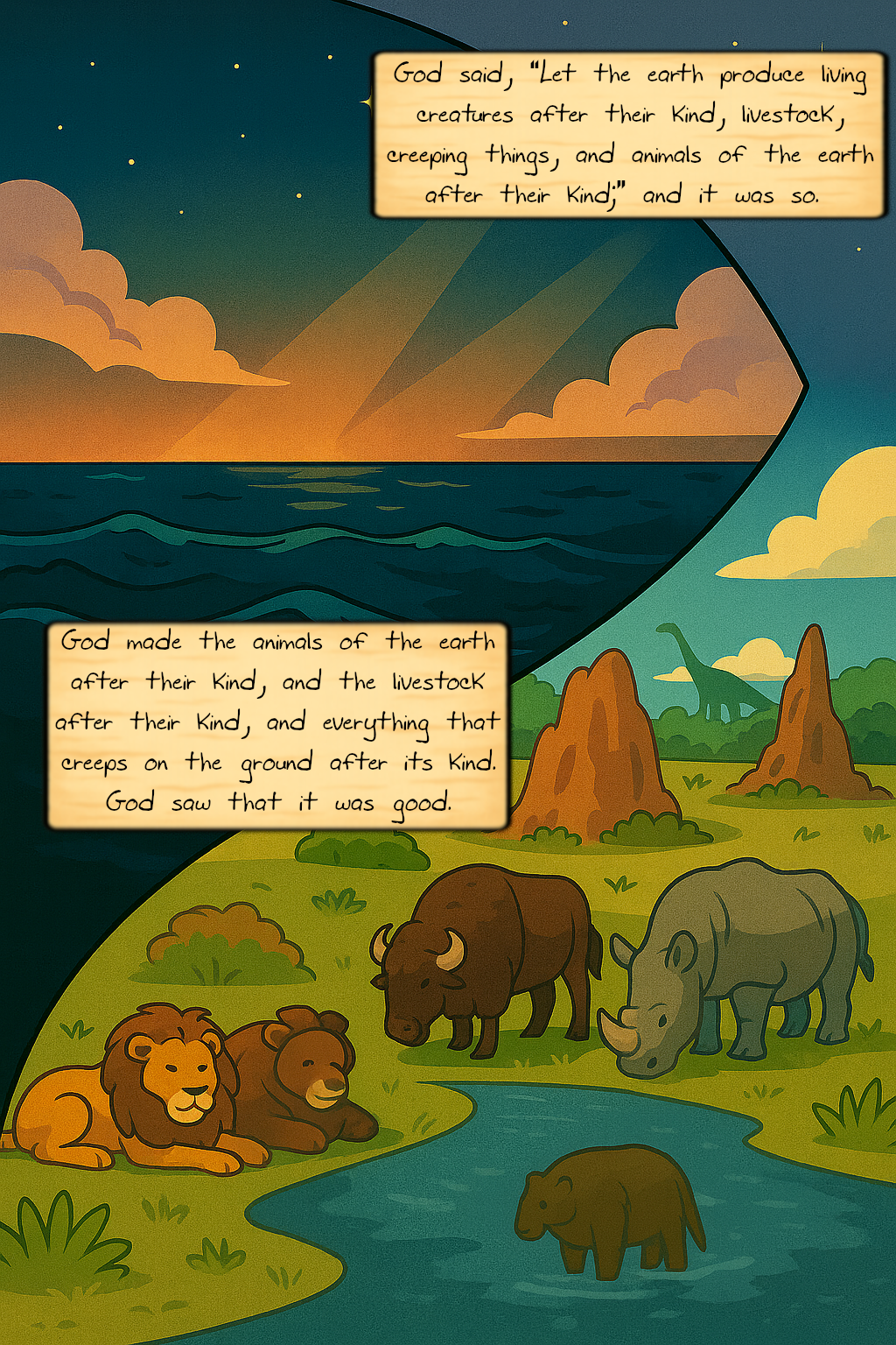GENESIS CHATPER 1 VERSES 1 - 2 WEB COMIC